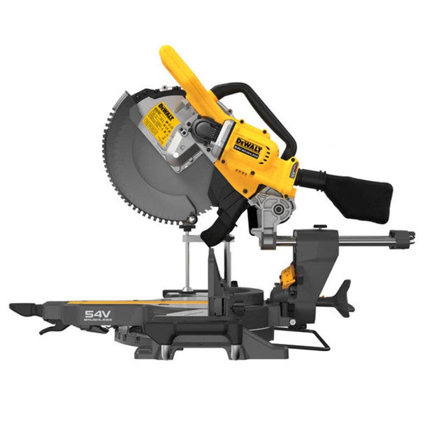 Dewalt DCS781X2 54V XR FLEXVOLT Brushless 305mm Sliding Mitre Saw, 2x 9.0Ah XR FLEXVOLT Batteries, Charger & DE7260 Folding Rolling Stand