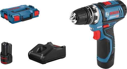 BOSCH 06019H3000 - GSR 12V-35 FC - 12V Cordless drill driver in case with 2 3Ah batteries, charger, spindle and accessories